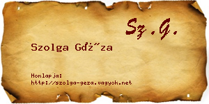 Szolga Géza névjegykártya
