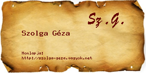 Szolga Géza névjegykártya