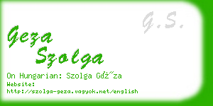 geza szolga business card